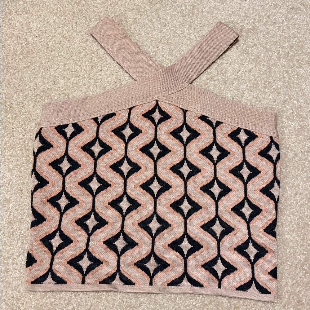 Geometric Patterned Halter Top